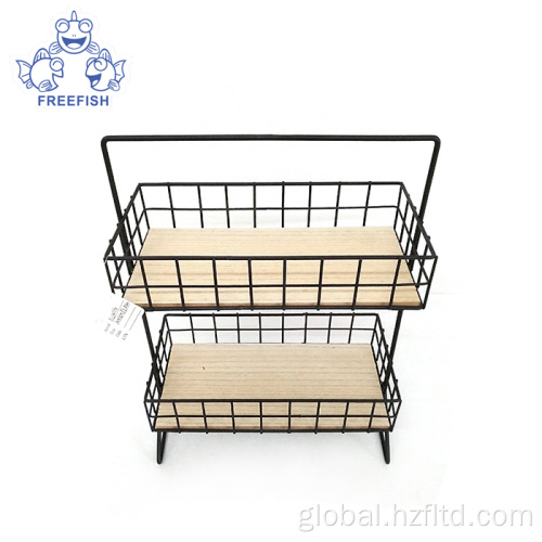 Wire Storage Basket 2 Tier Vertical Standing Wire Shelving Unit Factory